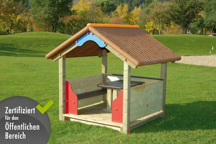 Kinder-Spielhaus DIN EN 1176 �Classic� Holz-Kinder-Spielhaus